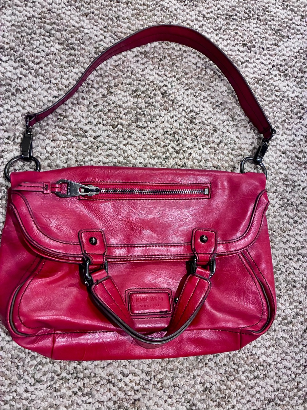 Nine West red leather Shoulder Bag